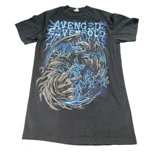 Avenged Sevenfold 2011 Asian Tour Shirt Black Small Deathbat Graphic Tee